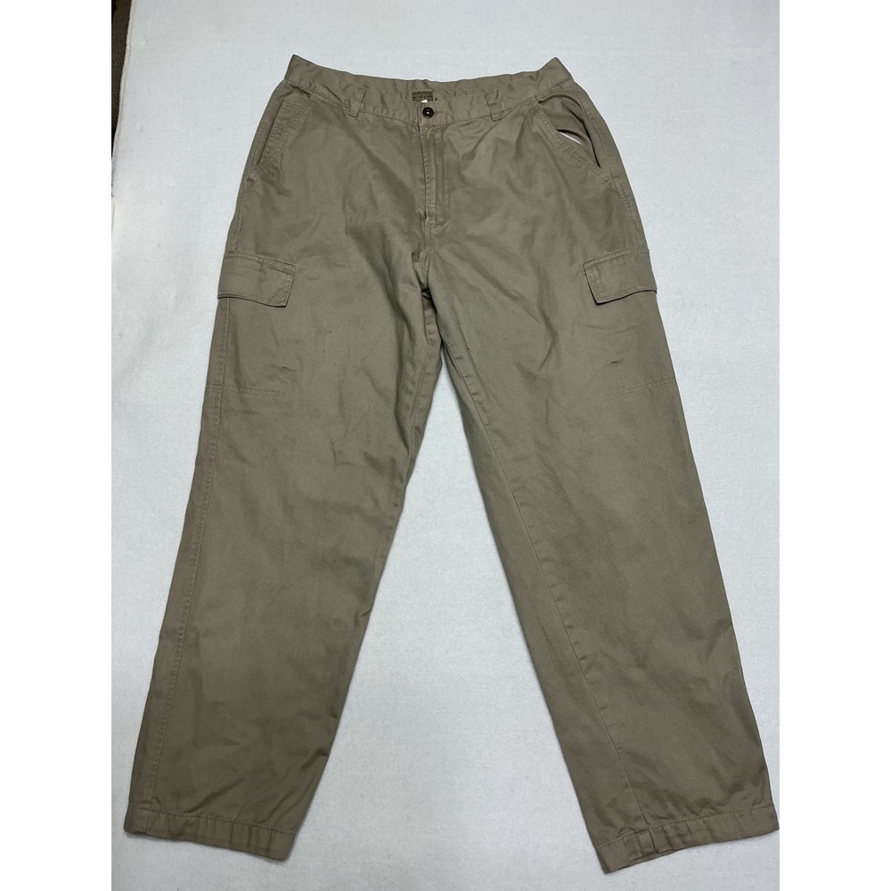 Lee Dungarees Mens Flannel Lined Cargo Pants Khaki Tan Plaid 36x32 RN34783 - Picture 1 of 8